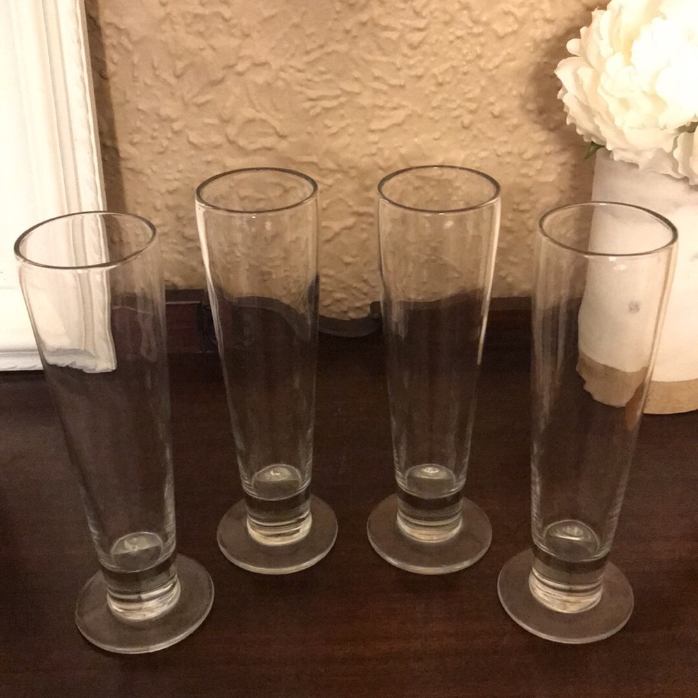 Tall Crate & Barrel Beer Glasses